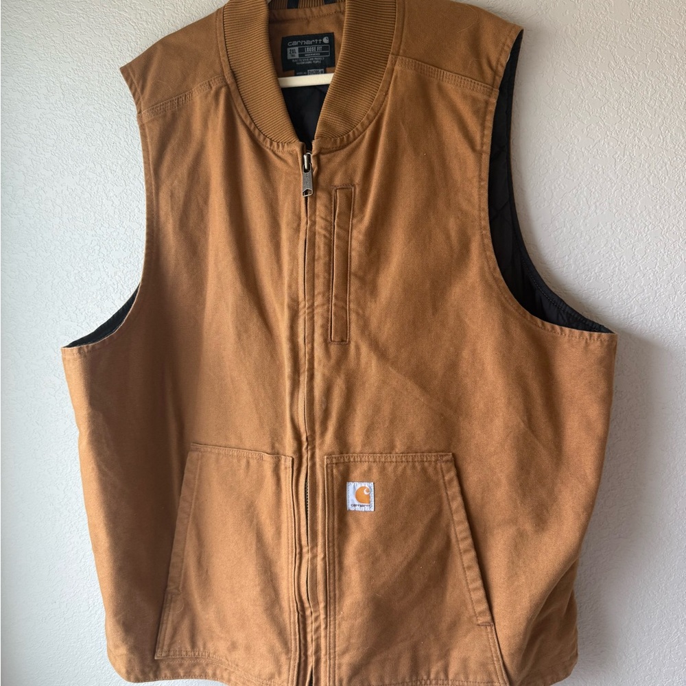 Carhartt Brown Duck Canvas Work Vest